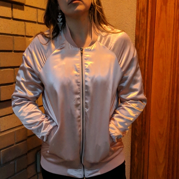 Brunette the Label oversized satin bomber jacket - Picture 3 of 6